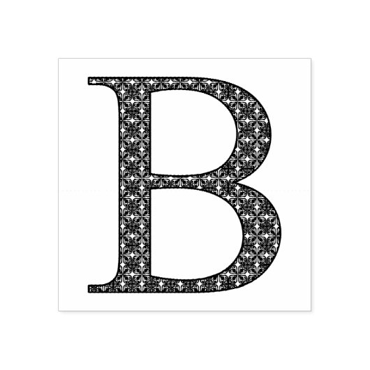 Medieval Damask Monogram letter B Rubberstempel (Afrduk)