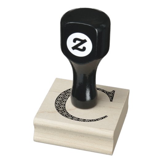 Medieval Damask Monogram Letter C Rubberstempel (Stempel)