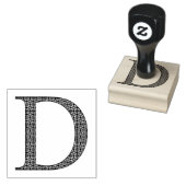 Medieval Damask Monogram Letter D Rubberstempel