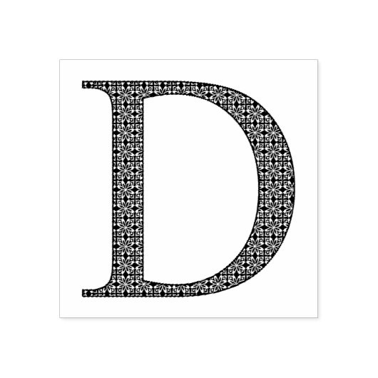 Medieval Damask Monogram Letter D Rubberstempel