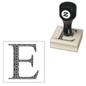 Medieval Damask Monogram letter E Rubberstempel (Gestempeld)
