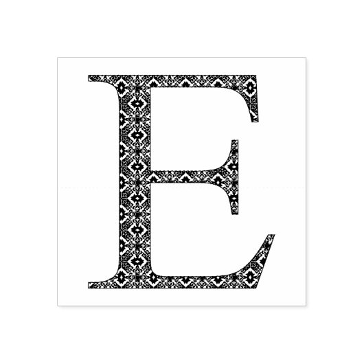 Medieval Damask Monogram letter E Rubberstempel (Afrduk)