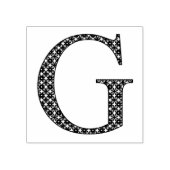 Medieval Damask Monogram Letter G Rubberstempel (Afrduk)