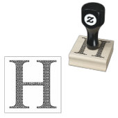 Medieval Damask Monogram Letter H Rubberstempel (Gestempeld)