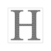 Medieval Damask Monogram Letter H Rubberstempel (Afrduk)