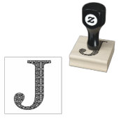 Medieval Damask Monogram Letter J Rubberstempel (Gestempeld)