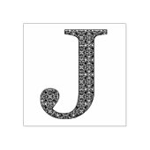 Medieval Damask Monogram Letter J Rubberstempel (Afrduk)