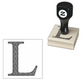 Medieval Damask Monogram Letter L Rubberstempel (Gestempeld)