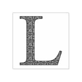 Medieval Damask Monogram Letter L Rubberstempel (Afrduk)