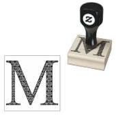 Medieval Damask Monogram Letter M Rubberstempel (Gestempeld)