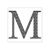 Medieval Damask Monogram Letter M Rubberstempel (Afrduk)