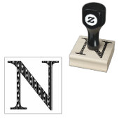 Medieval Damask Monogram Letter N Rubberstempel (Gestempeld)