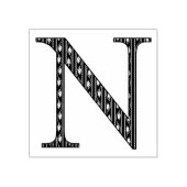 Medieval Damask Monogram Letter N Rubberstempel (Afrduk)