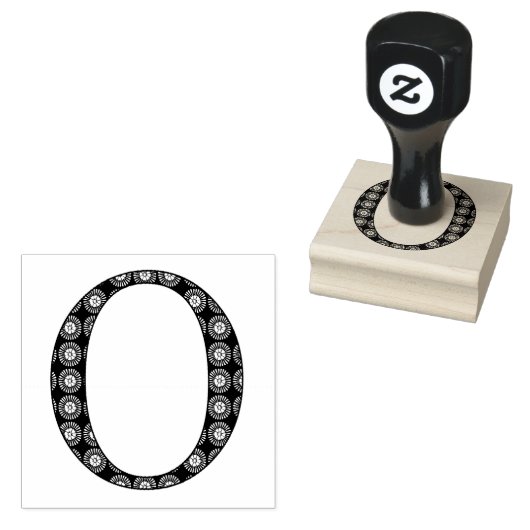 Medieval Damask Monogram Letter O Rubberstempel (Gestempeld)