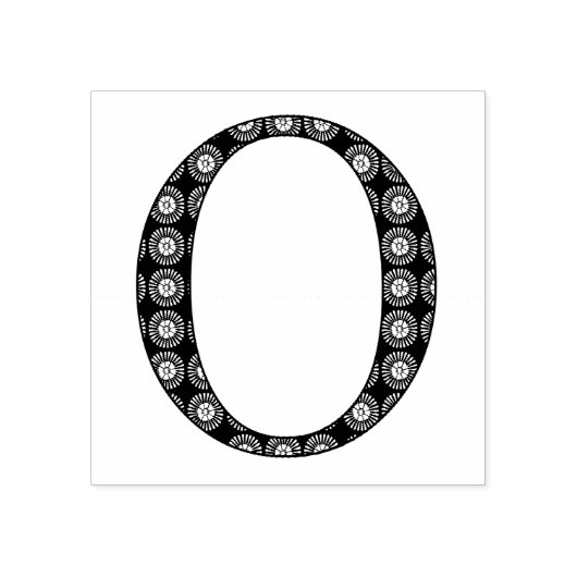 Medieval Damask Monogram Letter O Rubberstempel (Afrduk)
