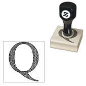 Medieval Damask Monogram Letter Q Rubberstempel (Gestempeld)