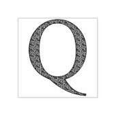 Medieval Damask Monogram Letter Q Rubberstempel (Afrduk)