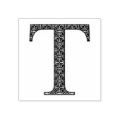Medieval Damask Monogram Letter T Rubberstempel (Afrduk)