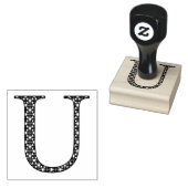 Medieval Damask Monogram Letter U Rubberstempel (Gestempeld)