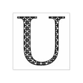 Medieval Damask Monogram Letter U Rubberstempel (Afrduk)