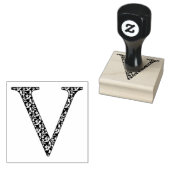 Medieval Damask Monogram Letter V Rubberstempel (Gestempeld)