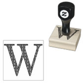 Medieval Damask Monogram Letter W Rubberstempel (Gestempeld)