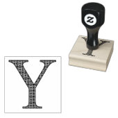 Medieval Damask Monogram Letter Y Rubberstempel (Gestempeld)