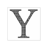 Medieval Damask Monogram Letter Y Rubberstempel (Afrduk)