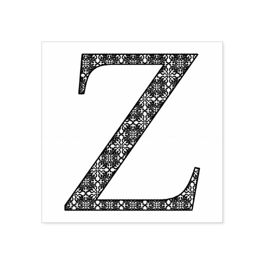Medieval Damask Monogram Letter Z Rubberstempel (Afrduk)