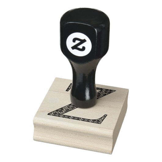Medieval Damask Monogram Letter Z Rubberstempel (Stempel)