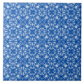 Medieval Damask patroon, kobalt blauw Tegeltje (Voorkant)