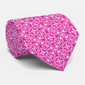 Medieval Damask patroon, magenta en wit Stropdas (Opgerold)