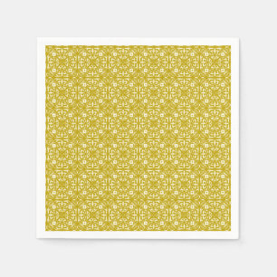 Medieval Damask patroon, mosterdgoud Servet