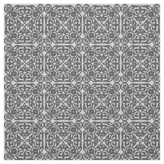 Medieval Damask patroon, zilvergrijs Stof (Swatch)