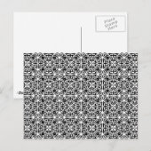 Medieval Damask patroon, zwart-wit Briefkaart (Voorkant / Achterkant)