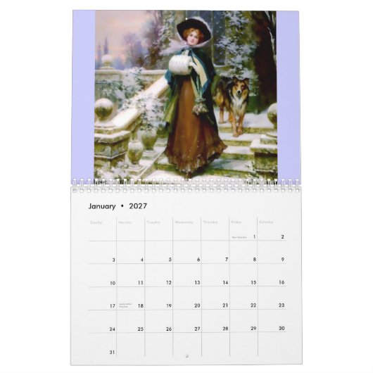 Medieval Dames Knight Aangepast Gedrukt Kalender (Jan 2027)