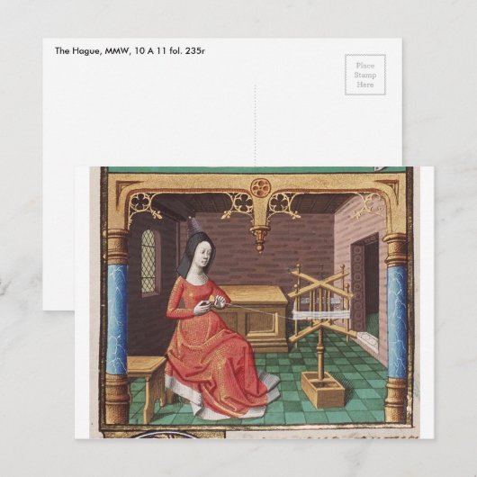 Medieval damesgaren briefkaart (Voorkant / Achterkant)