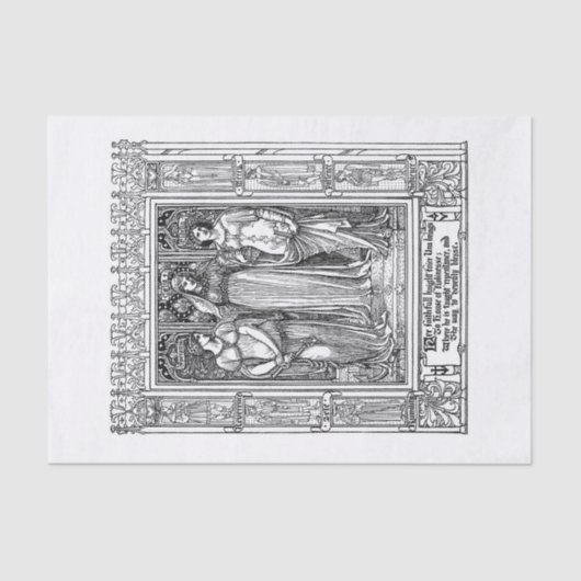 Medieval damesontbinding tissuepapier (Voorkant)