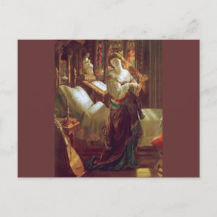 Medieval damesslaapkamer briefkaart