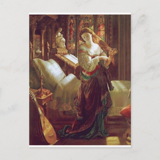 Medieval damesslaapkamer briefkaart (Voorkant)