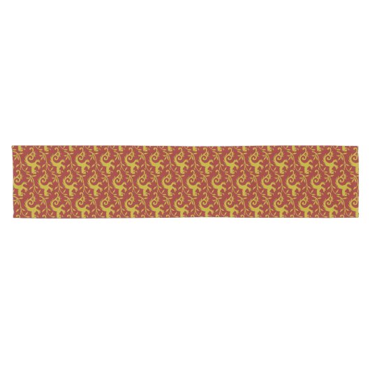 Medieval Dande-Lions op Red Table Runner Korte Tafelloper (Horizontaal)