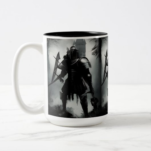 Medieval Dark Knight Tweekleurige Koffiemok (Links)