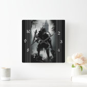 Medieval Dark Knight Vierkante Klok (Huis)