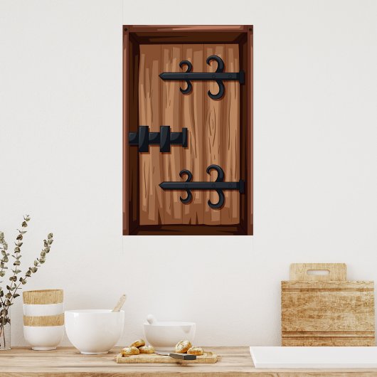 Medieval deurdeur poster (Keuken)