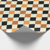 Medieval Diamond Harlequin Gold Black White Design Cadeaupapier (Hoek)