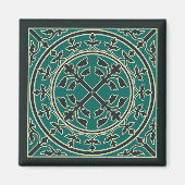 Medieval donkergroen beige ledematen magneet (Voorkant)