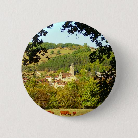 Medieval dorp Plazac Badge Ronde Button 5,7 Cm (Voorkant)
