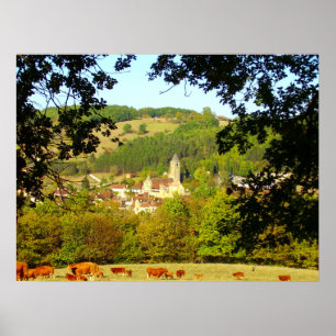 Medieval dorp Plazac Poster