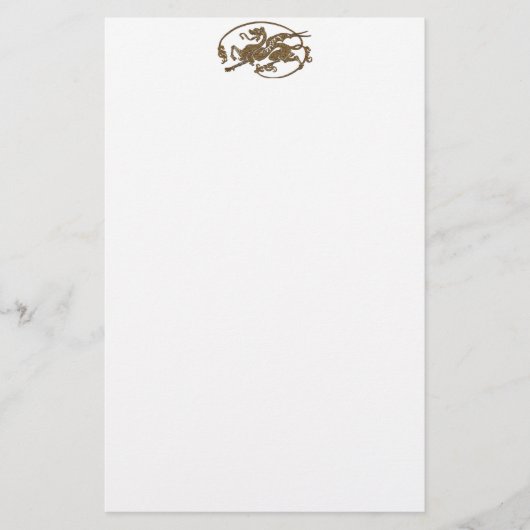 Medieval Dragon Antiek Art Designer Gift Briefpapier (Voorkant)