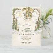 Medieval Dragon Castle Birthday Party Kaart (Staand voorkant)